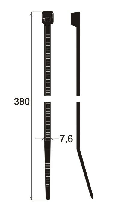 Stahovaci pasky - Stahovací pásky 380x7,6mm, černá
balení 100ks<br />Výrobce: - 437325