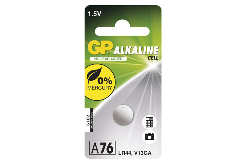 GP A76F (LR44) alkalicka baterie 1,5V - GP A76F
alkalická baterie 1,5V<br />Výrobce: GP batteries - 110737