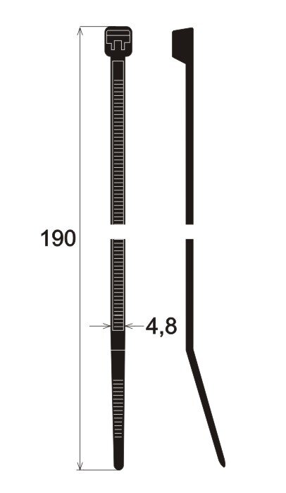 Stahovaci pasky - Stahovací pásky 190x4,8mm, černá, balení 100ks<br />Výrobce: - 437315