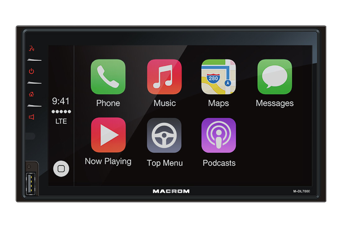 MACROM M-DL7000D - AV jednotka 2DIN, 6,8" dotykový kapacitní monitor, Apple CarPlay, Android Auto, DAB, HF, USB. Výrobce: Macrom - 222453