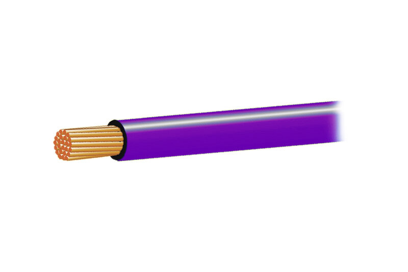 Autokabel 0,5mm2 fialovy - Kabel H05V-H (CYA) 0,5mm2, barva: fialová,. Balení: 100m<br />Výrobce: - 450001 F