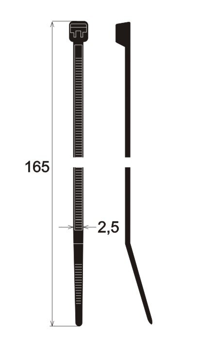 Stahovaci pasky - Stahovací pásky 165x2,5mm, černá, balení 100ks<br />Výrobce: - 437305