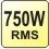 750W RMS celkový výkon 
